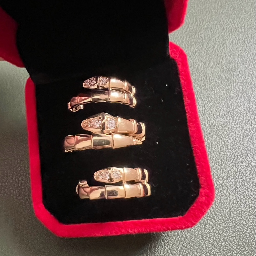 K18 Gold Earrings and Ring(US 8.5) Set